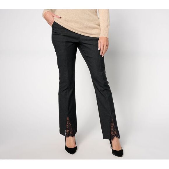 Isaac Mizrahi Live! Women's Plus Sz Pants 24 Regular Stretch Woven Black A631276 - Picture 3 of 4